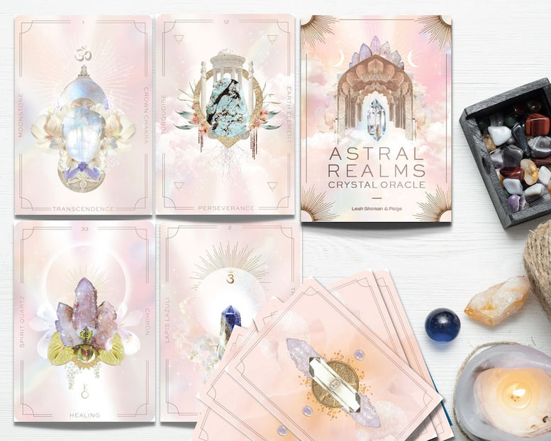 Astral Realms Crystal Oracle | Oracle Cards | Tarot | Deck | Witchcraft | Wiccan | Pagan | Divination | Mystic | Card Reading | Crystals