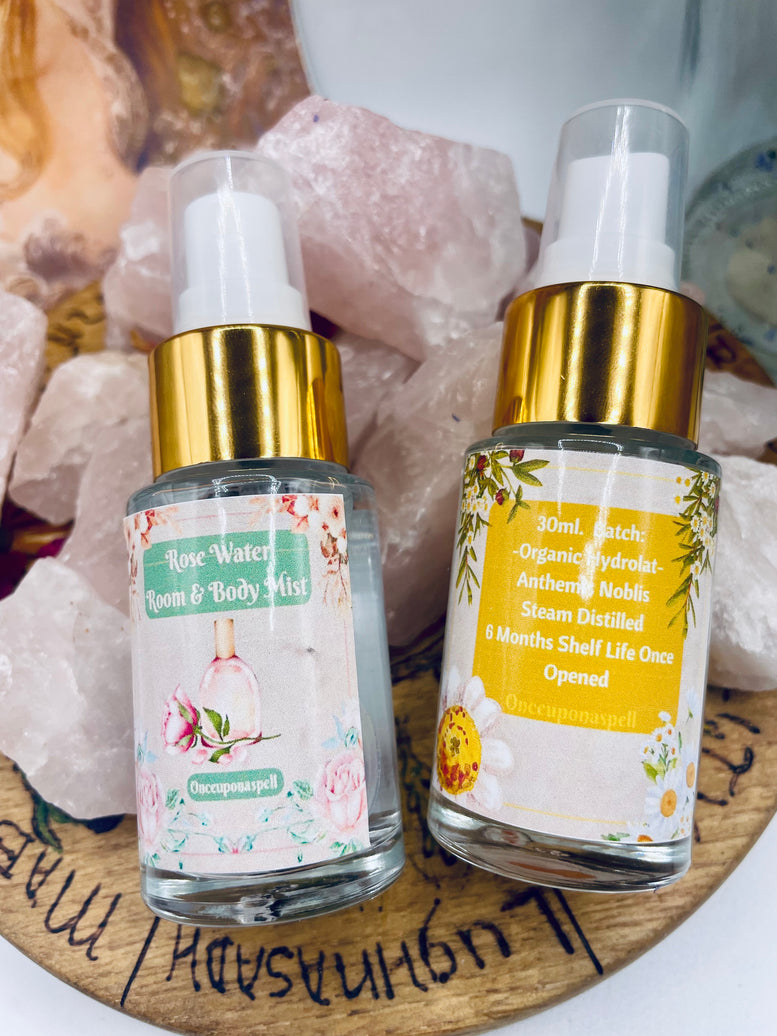 Rose Water & Chamomile Water Room/Body Mists | Facial Toner | Self love | Healing | Self care | Skin Care | Ritual | Cleansing | Wiccan