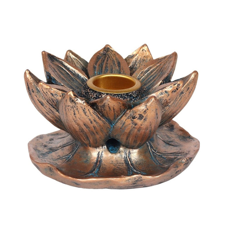 Bronze Lotus Back-flow Incense Burner