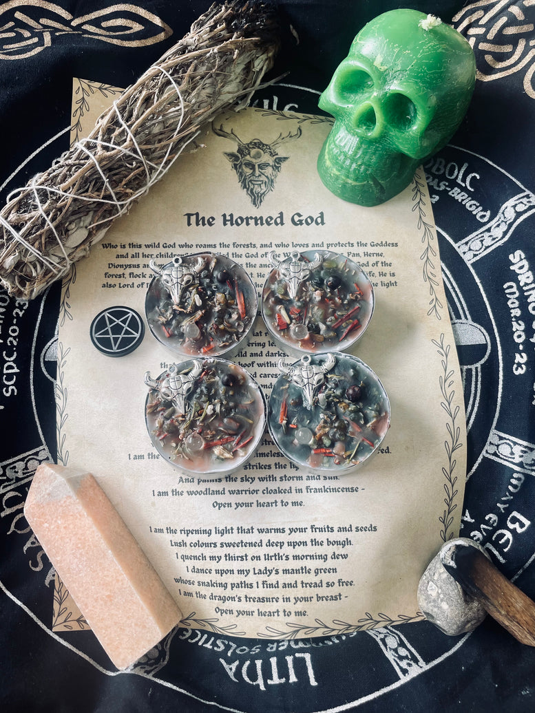 The Horned God Protection Ritual Spell Candles | Deity | Cernunnos | Baphomet | Wiccan | Pagan | Witchcraft | Protection | Gift Set | Occult