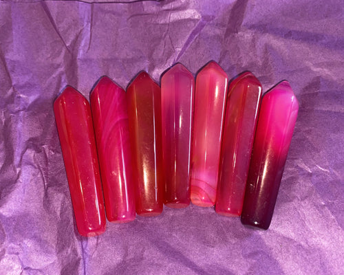 Pink Agate Natural Point | Gemstones | Natural Gemstone | Reiki | Energy | Polished | Crystal Point | Crystal Bullet | Jewels