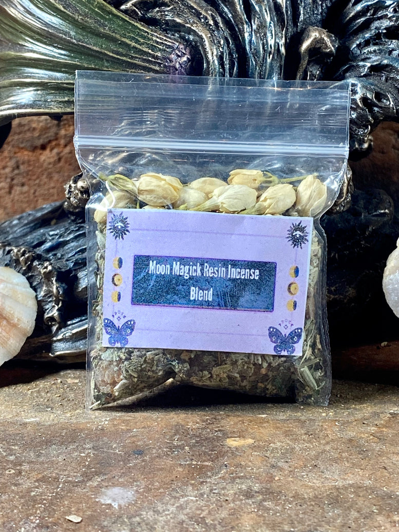 Hand Made Incense Blends Kit with Tongs & Spoon | Witchcraft | Wiccan | Pagan | Protection | Moon Spells | Ritual | Herbs | Resins
