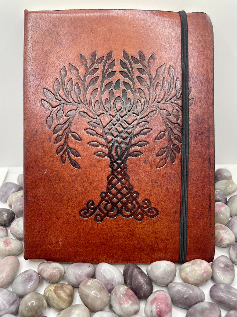Medium Tree of Life Vegetable Tanned Leather Notebook | Book of Shadows | Prayer Book | Notepad | Writing | Witchcraft | Wiccan | Pagan