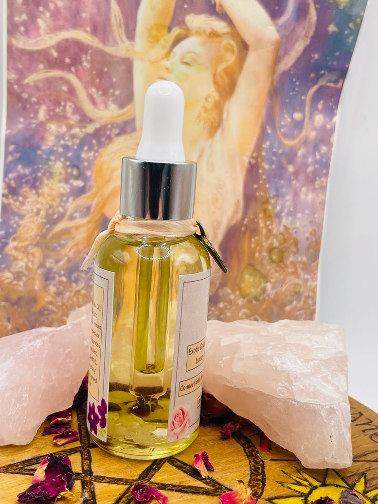 Exotic Goddess Luxury Bath & Body Oil | Feminine Energy | Crystal Infused | Wicca | Pagan | Witchcraft | Healing | Relax | Aromatherapy Spa