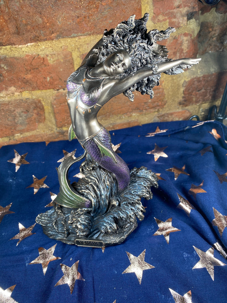 Yemaya Goddess of Water Figurine Bronze Mermaid Ocean Ornament 27cm | Goddess | Sea Witch | Sea Goddess | Wiccan | Pagan