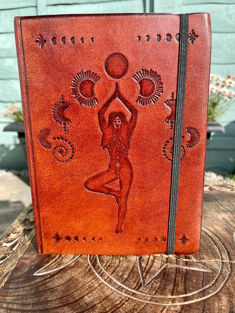 Cosmic Goddess Small Notebook | Pagan | Witchcraft | Wiccan | Book of Shadows | Leather Notebook | Vegetable Tanned | Book | Journal | Notes