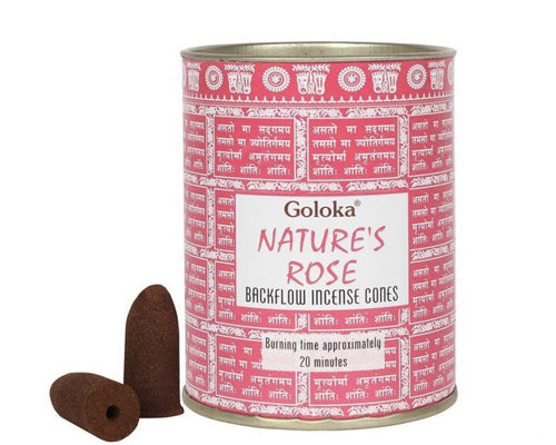 Goloka Natures Rose Backflow Incense Cones