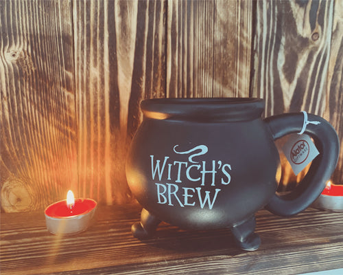 Smooth Black Witch's Brew Cauldron Mug/cup