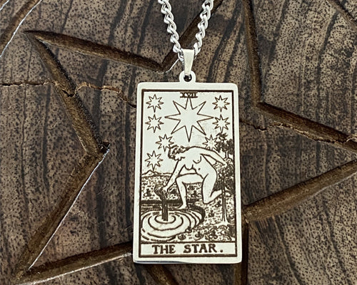 Rider Waite Stainless Steel Tarot Cards Necklace