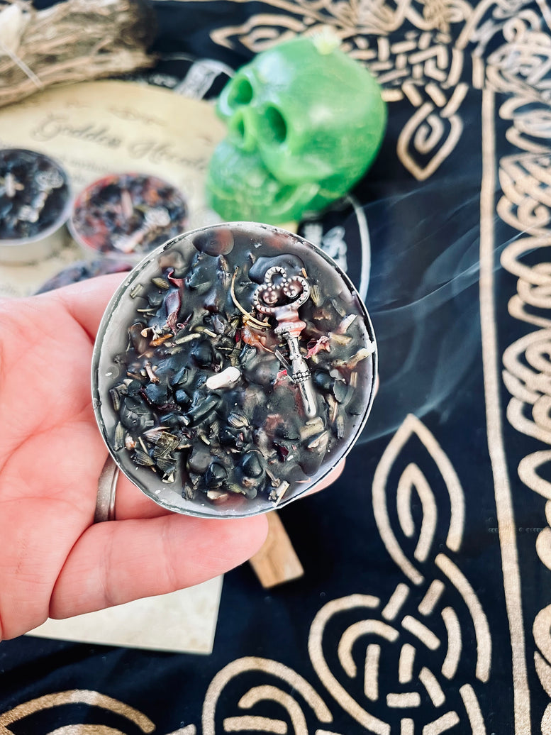 Goddess Hecate/Hekate Protection Ritual Spell Candles | Deity | Crossroads | Keys | Wiccan | Pagan | Witchcraft | Protection | Gift Set