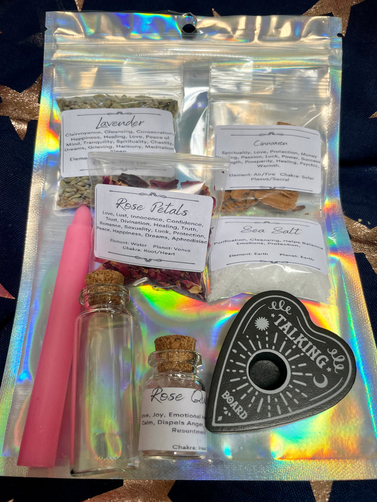 Self-love Spell Bottle Making Kit | Spell Bottle | Witchcraft | Wiccan | Pagan | Gift Set | Love | Spells | Bottles | Candle | Pink