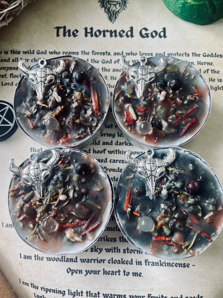 The Horned God Protection Ritual Spell Candles | Deity | Cernunnos | Baphomet | Wiccan | Pagan | Witchcraft | Protection | Gift Set | Occult