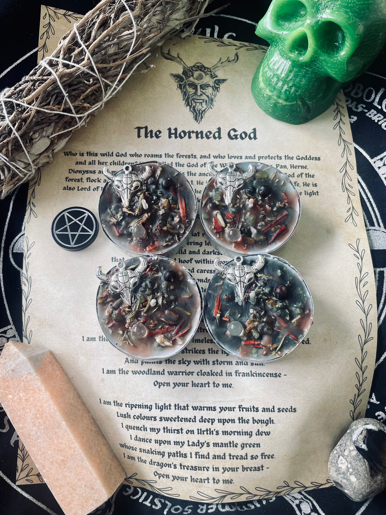 The Horned God Protection Ritual Spell Candles | Deity | Cernunnos | Baphomet | Wiccan | Pagan | Witchcraft | Protection | Gift Set | Occult