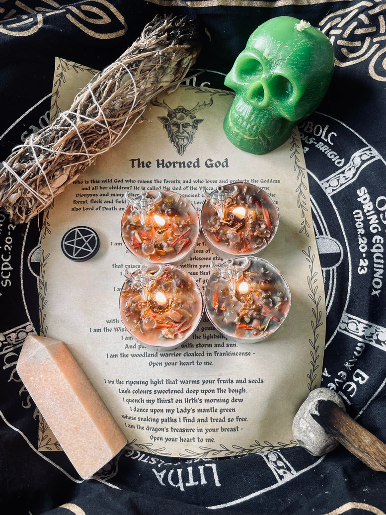 The Horned God Protection Ritual Spell Candles | Deity | Cernunnos | Baphomet | Wiccan | Pagan | Witchcraft | Protection | Gift Set | Occult