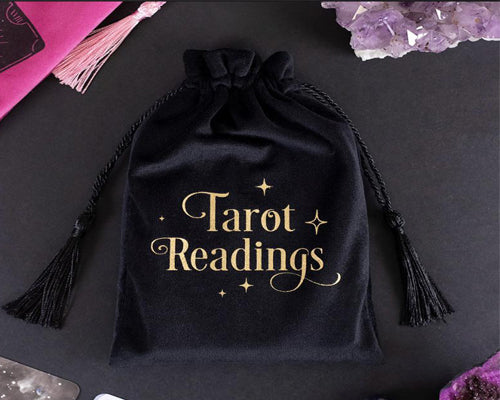 Black Tarot Readings Drawstring Pouch