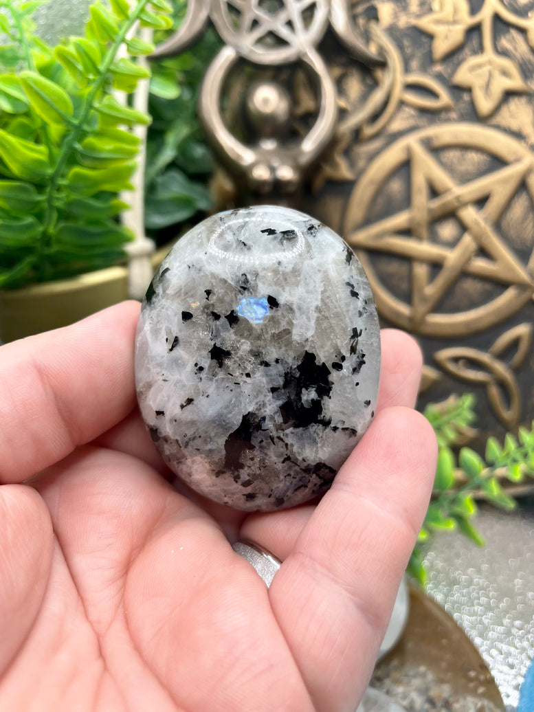 High Grade Flashy Rainbow Moonstone Palm Stones | Crystals | Reiki | Chakra | Healing | Witchcraft | Wiccan | Pagan | Stones | Gemstones