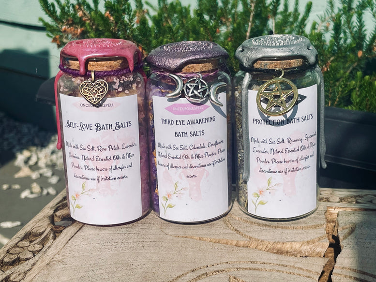 Witches Ritual Bath Gift Set | Protection | Third Eye Awakening | Self-Love | Spells | Witchcraft | Wiccan | Pagan | Bath Salts | Gift Set
