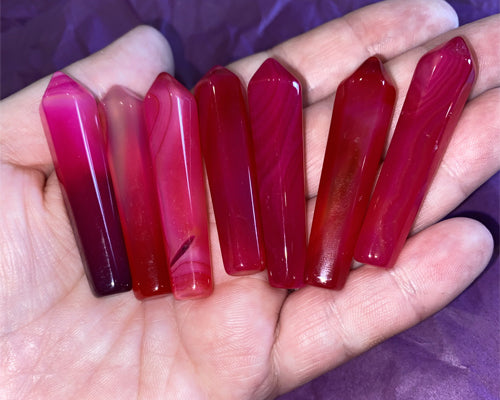 Pink Agate Natural Point | Gemstones | Natural Gemstone | Reiki | Energy | Polished | Crystal Point | Crystal Bullet | Jewels