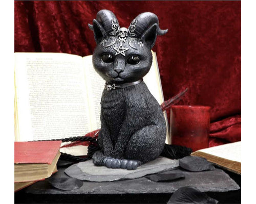 Large Pawzuph Horned Occult Cat Figurine 26.5cm Large | Occult | Gothic | Wiccan | Pagan | Cat | Ornament