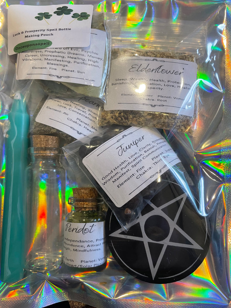 Luck and Prosperity Spell bottle Making Kit | Money Spell | Wealth | Luck | Prosperity | Pagan | Witchcraft | Wiccan