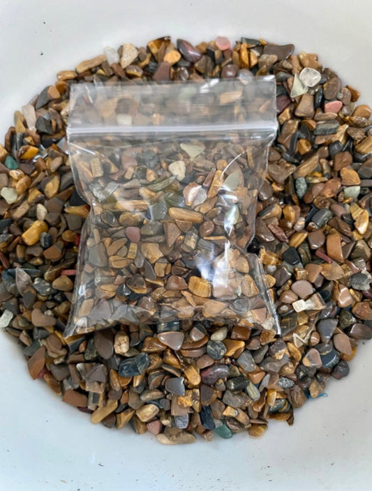 50g Tigers Eye Crystal Chips | Gemstones | Crafts | Natural Crystals | Arts And Crafts | Spell Bottles | Healing Stones