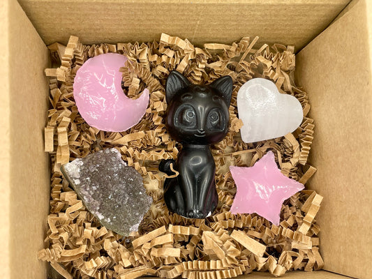 Witchy Crystal Bundle | Sailor Moon | Heart | Luna | Crystals | Reiki | Chakra | Witchcraft | Wiccan | Pagan | Gift | Obsidian | Gift | Opal