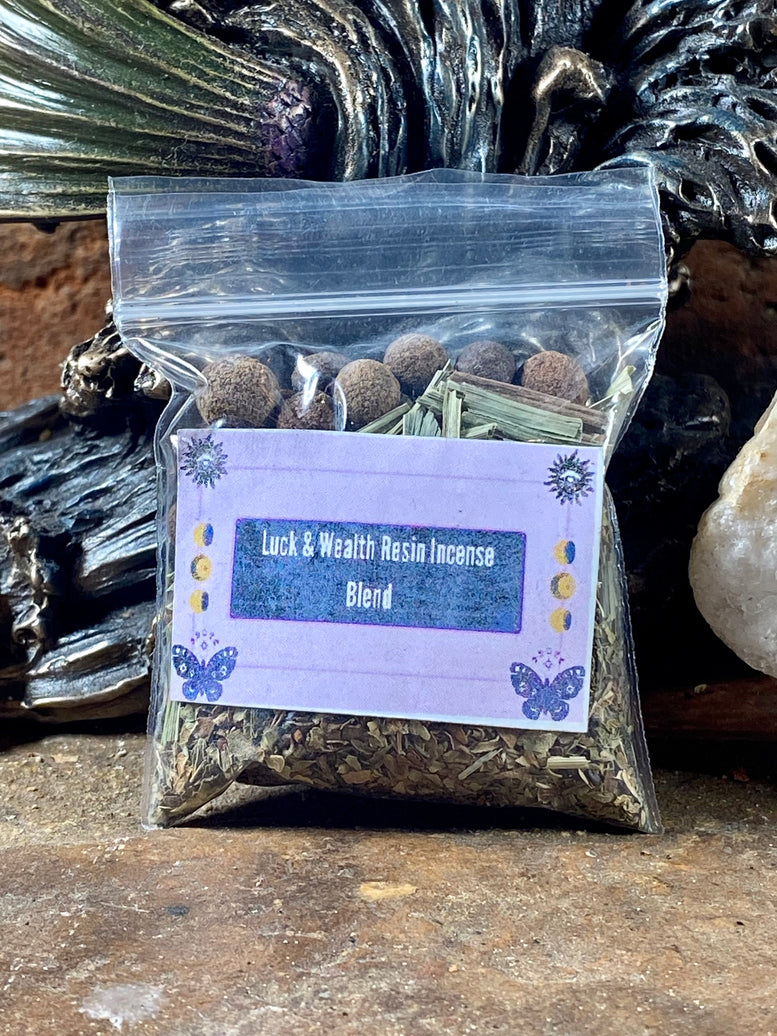 Hand Made Incense Blends Kit with Tongs & Spoon | Witchcraft | Wiccan | Pagan | Protection | Moon Spells | Ritual | Herbs | Resins