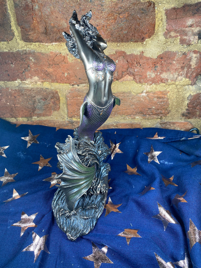 Yemaya Goddess of Water Figurine Bronze Mermaid Ocean Ornament 27cm | Goddess | Sea Witch | Sea Goddess | Wiccan | Pagan