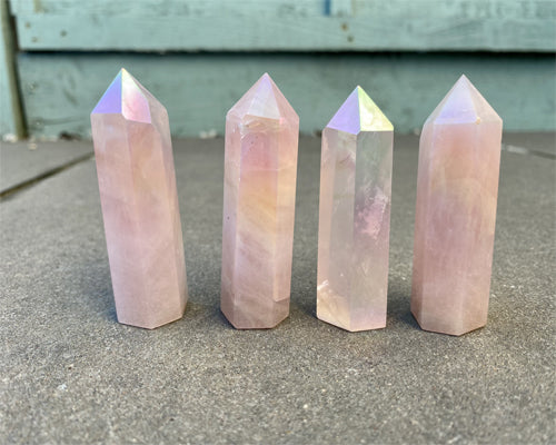 Natural Aura Rose Quartz Points/Towers/Wands | Crystals | Reiki | Chakra | Crystal Healing