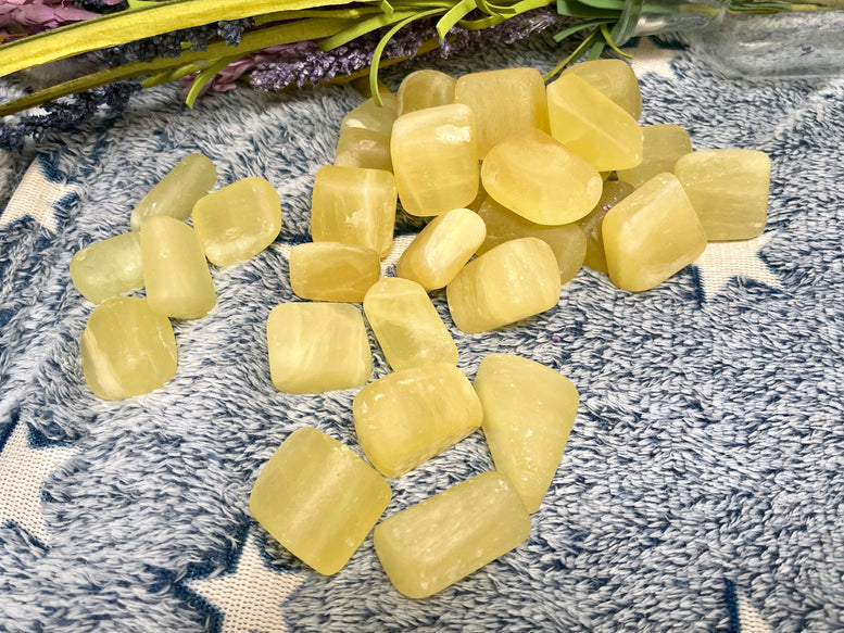 Natural Lemon Calcite Tumble stones | Crystals | Reiki | Chakra | Witchcraft | Wiccan | Pagan | Stones | Healing | Crafts | Gemstones
