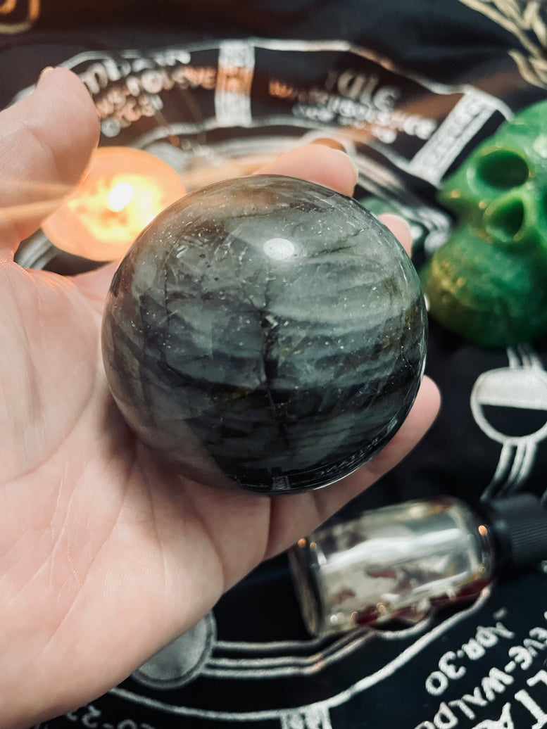 Natural Labradorite Sphere/Ball | 7cm | Crystal | Crystal Ball | Reiki | Chakra | Scrying | Divination | Witchcraft | Wiccan | Pagan | Gift