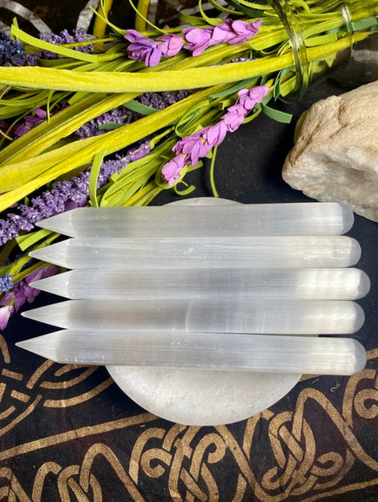 Selenite wand | 14x1cm | Crystals | Reiki | Chakra | Wiccan | Pagan | Witchcraft | Healing