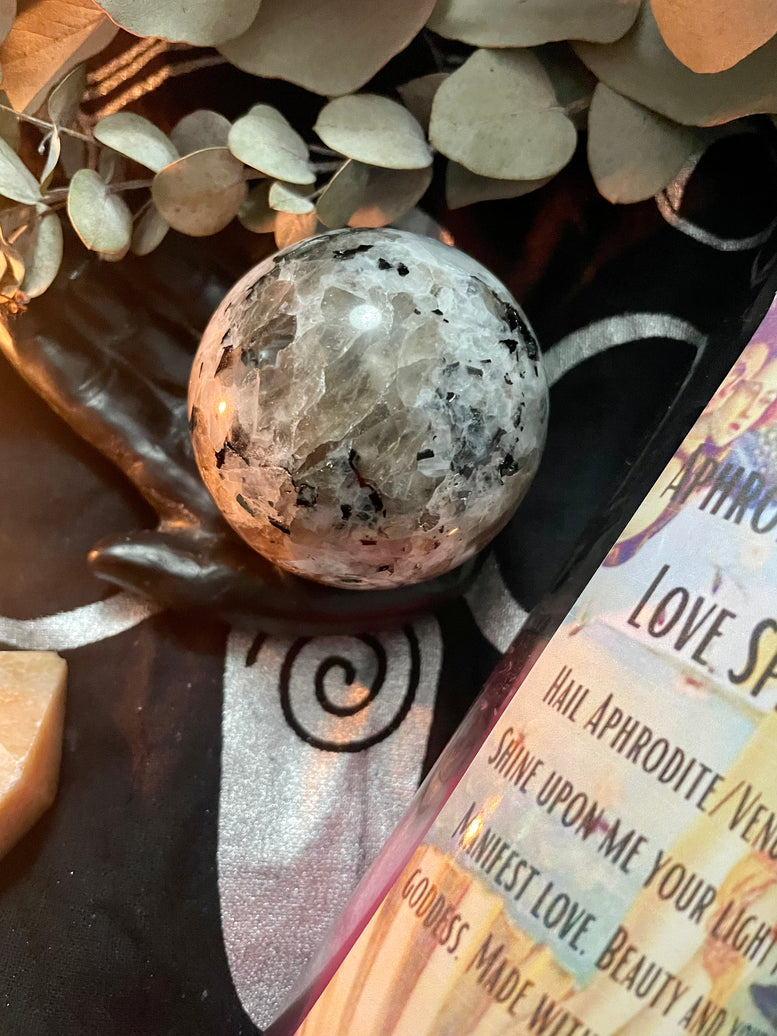 6cm Rainbow Moonstone Flashy Sphere/Crystal Ball | Gemstones | Rocks | Witchcraft | Wiccan | Pagan | Healing | Reiki | Chakra | Gift | Goth