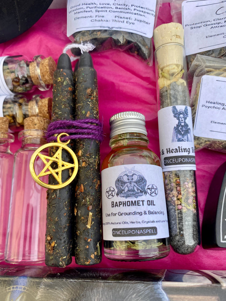 The Goth Witch Gift Set | Gothic | Occult | Baphomet | Horned God | Witch Kit | Wiccan | Pagan | Witchcraft | Incense | Oils | Candles