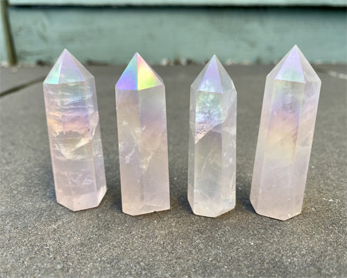 Natural Aura Rose Quartz Points/Towers/Wands | Crystals | Reiki | Chakra | Crystal Healing