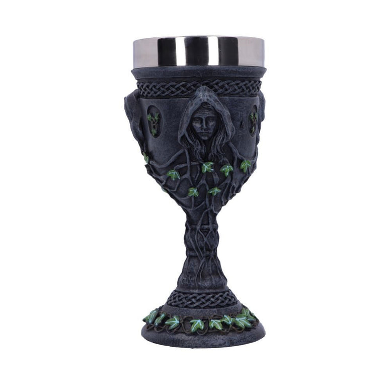 Mother Maiden and Crone Chalice Bronze Triple Goddess Wine Glass 21cm | Goddess | Deity | Witchcraft | Wiccan | Pagan