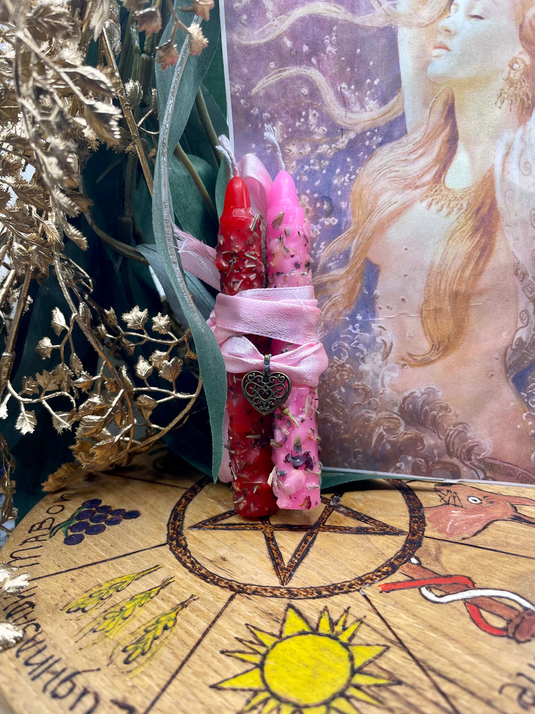 Aphrodite/Venus Hand Rolled Spell Candles Set of 3