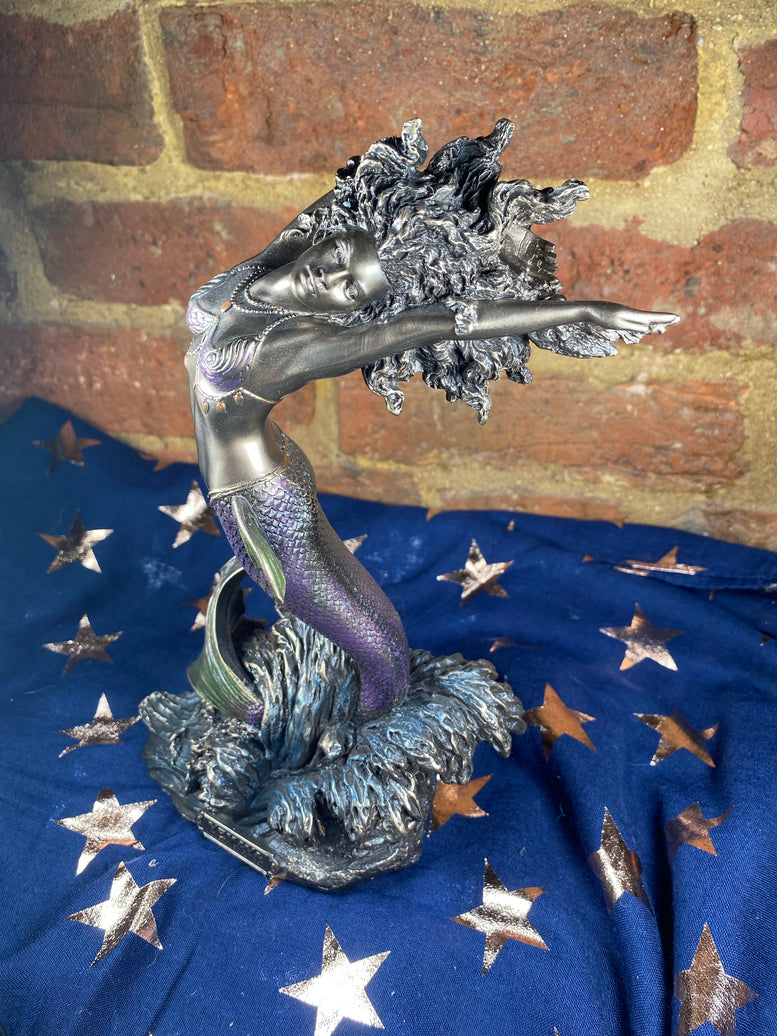 Yemaya Goddess of Water Figurine Bronze Mermaid Ocean Ornament 27cm | Goddess | Sea Witch | Sea Goddess | Wiccan | Pagan