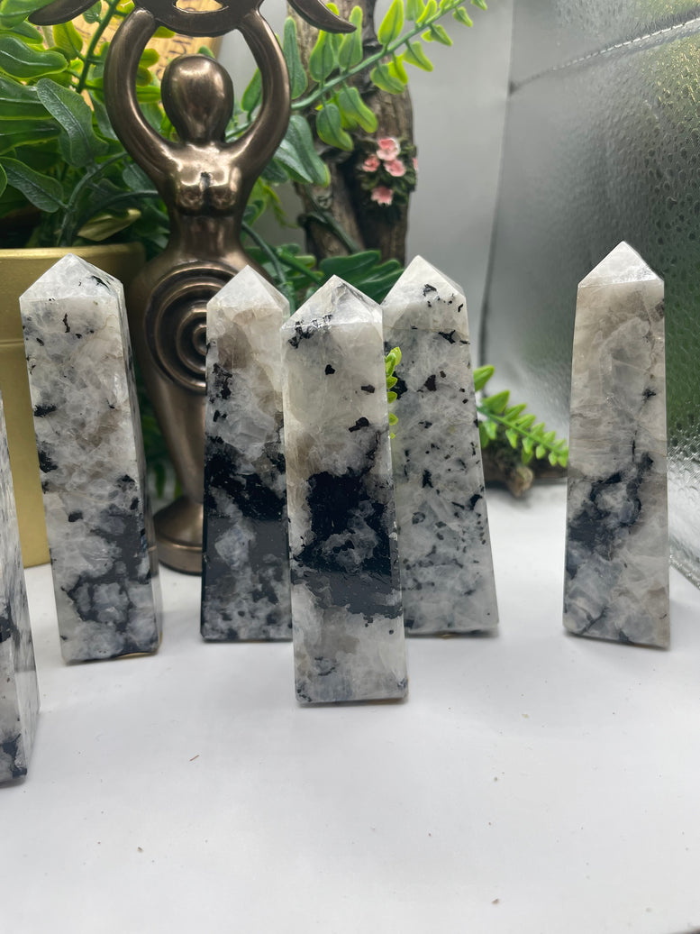 High Grade Flashy Rainbow Moonstone Towers | Crystals | Reiki | Chakra | Healing | Witchcraft | Wiccan | Pagan | Stones | Gemstones