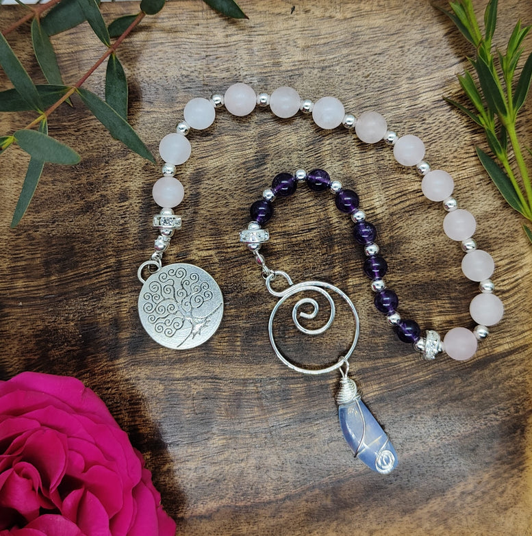 Witches Crystal & Charm Prayer Beads | Deity Worship | Chant | Mantra | Goddess | Witchcraft | Wiccan | Pagan | Gift | Sabbats | Lunar Month