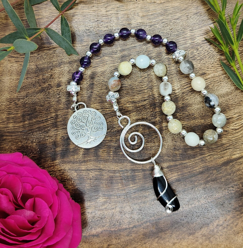 Witches Crystal & Charm Prayer Beads | Deity Worship | Chant | Mantra | Goddess | Witchcraft | Wiccan | Pagan | Gift | Sabbats | Lunar Month