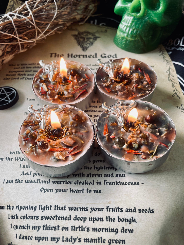 The Horned God Protection Ritual Spell Candles | Deity | Cernunnos | Baphomet | Wiccan | Pagan | Witchcraft | Protection | Gift Set | Occult