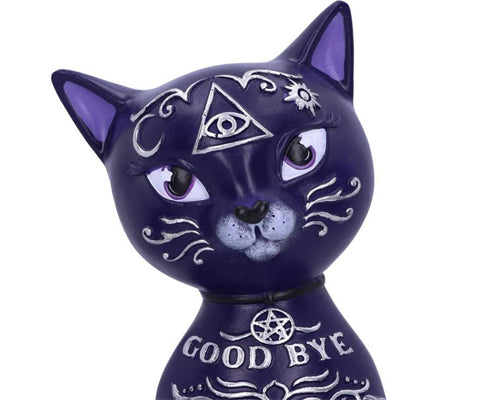 Purple Mystic Kitty 26cm Ouija Cat Figurine | Kitty | Gothic | Wiccan | Pagan | Witchcraft | Familiar | Witches Cat