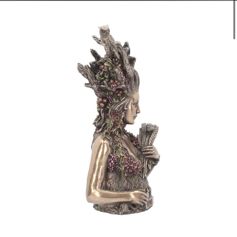 Bronzed Mother Earth Gaia Bust 26cm | Goddess | Deity | Witchcraft | Wiccan | Pagan | Earth Goddess | Figurine | Art | Decor