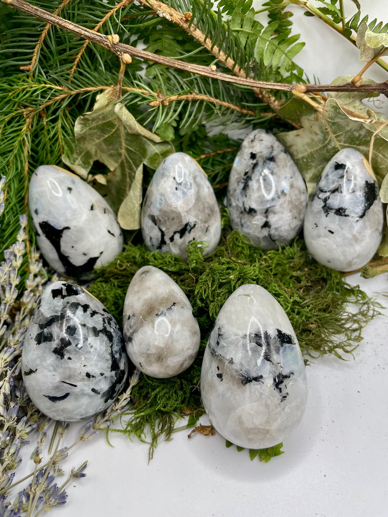 High Grade Flashy Rainbow Moonstone Eggs | Crystals | Reiki | Chakra | Healing | Witchcraft | Wiccan | Pagan | Stones | Gemstones