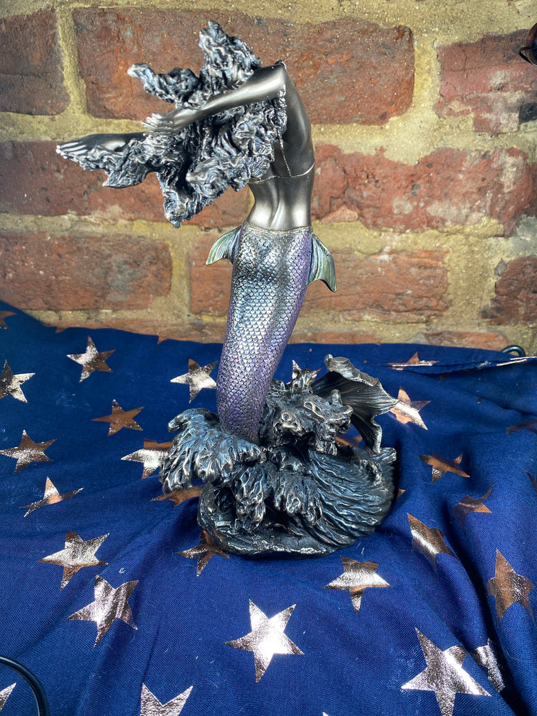 Yemaya Goddess of Water Figurine Bronze Mermaid Ocean Ornament 27cm | Goddess | Sea Witch | Sea Goddess | Wiccan | Pagan