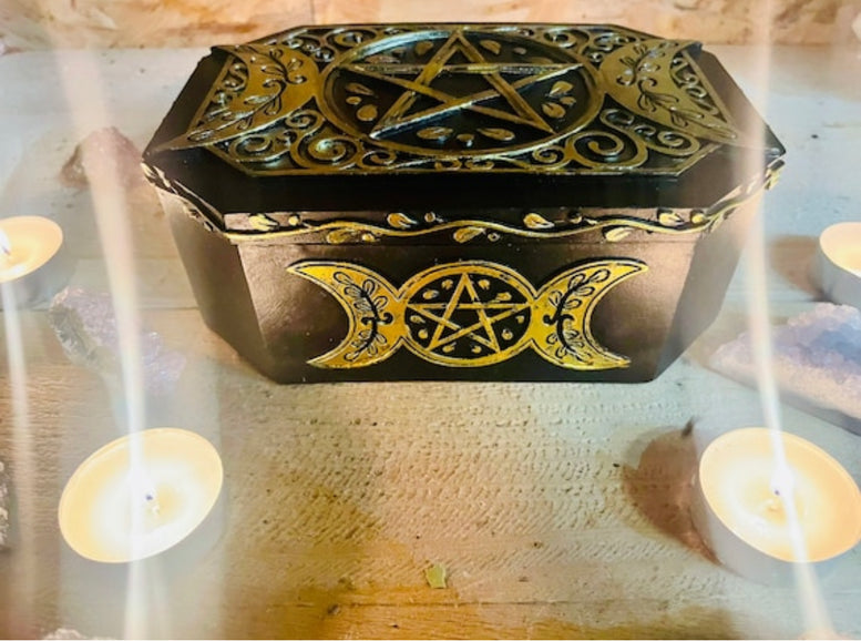 Goddess Hecate/Hekate Altar Box and Supplies | Deity | Triple Moon | Wicca | Pagan | Witchcraft | Goddess | Crossroads | Spells | Rituals