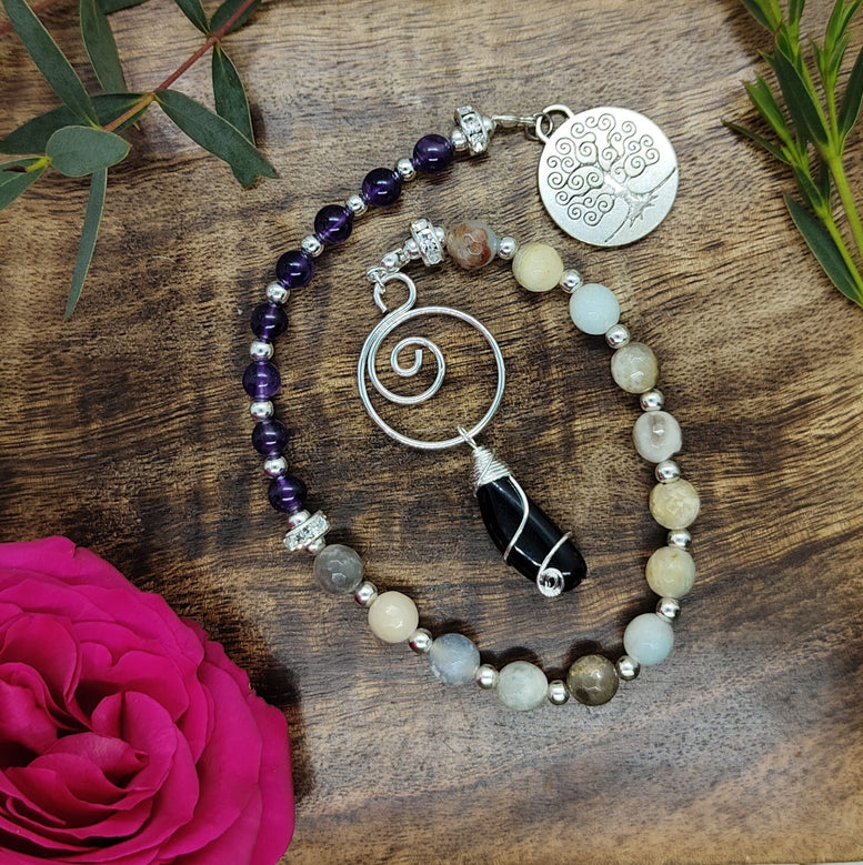 Witches Crystal & Charm Prayer Beads | Deity Worship | Chant | Mantra | Goddess | Witchcraft | Wiccan | Pagan | Gift | Sabbats | Lunar Month