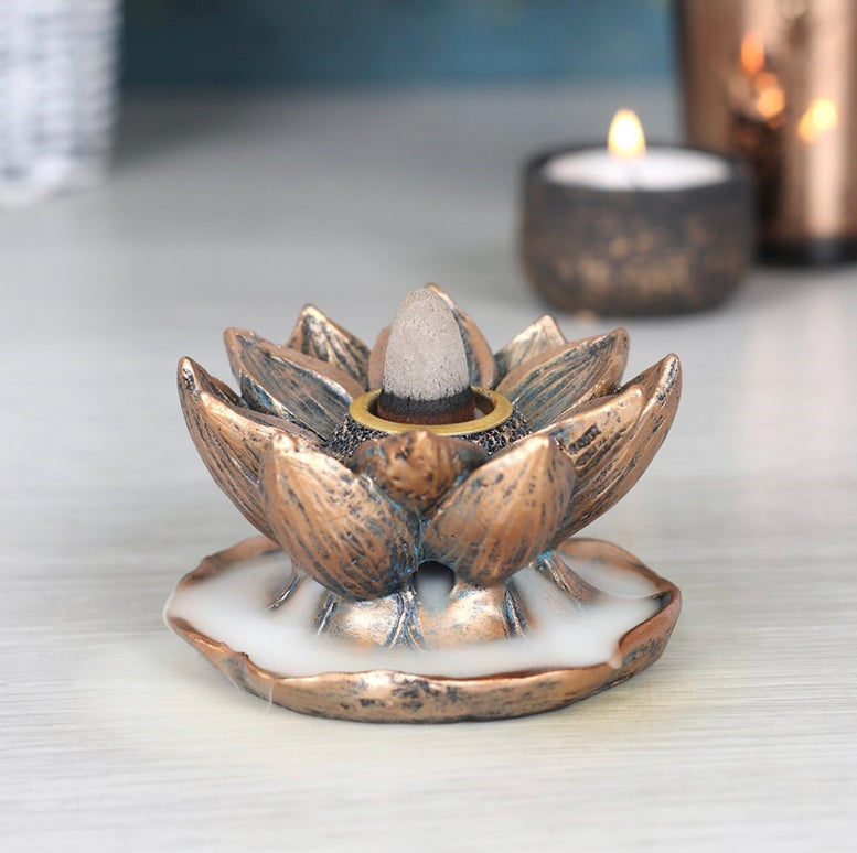 Bronze Lotus Back-flow Incense Burner