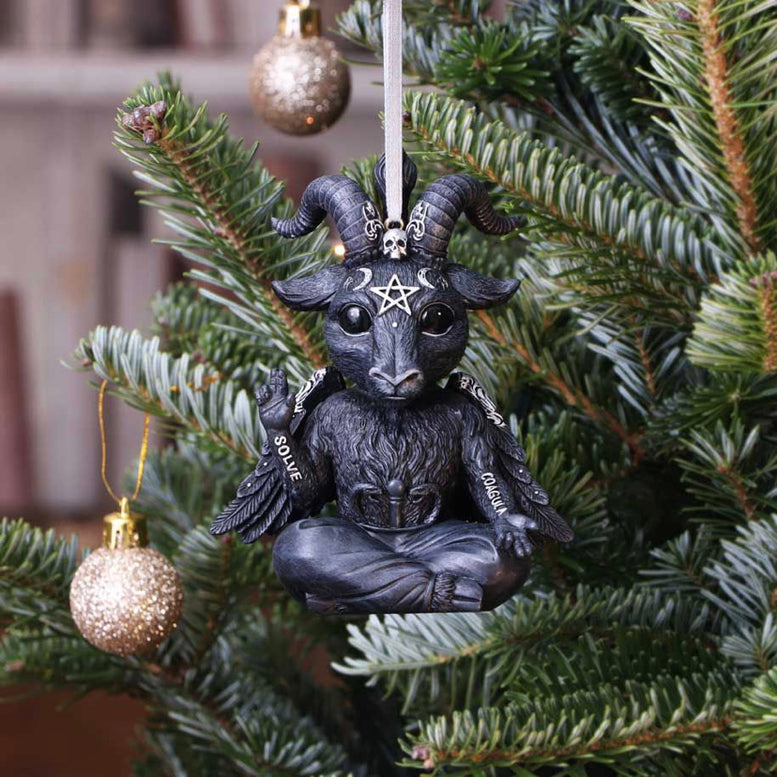Baphoboo Black Baby Baphomet Hanging Decorative Ornament 11cm | Occult | Baphomet | Wiccan | Pagan | Witchcraft | Christmas Tree Decoration